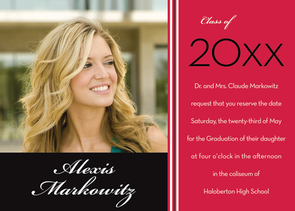 Black Green Graduation Photo Invitations