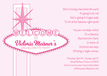Welcome Pink Las Vegas Party Invitations