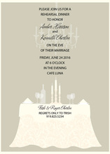 Elegant Aqua Border Chandelier Invitations