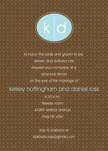 Bali Blue Monogram Brown Invitations