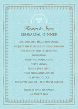Antique Blue Border Formal Invitations