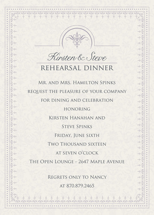 Antique Brown Border Formal Invitations