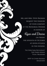 Ornate Damask Black Invitations