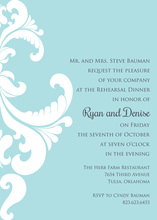 Ornate Damask Light Blue Invitations