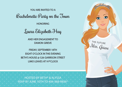 T-Shirt Blonde Bachelorette Invitations