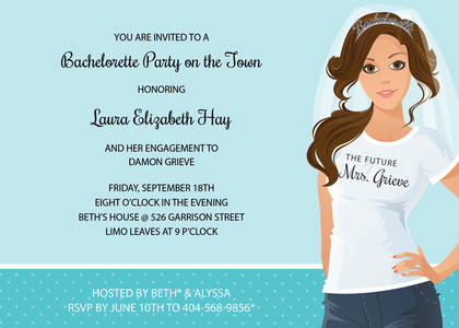 Casual Readhead Bachelorette Invitations