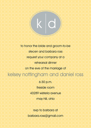 Oval Monogram Orange Blue Formal Invitations