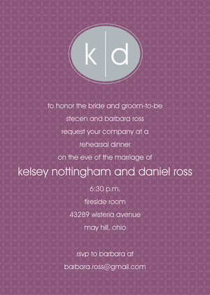 Bali Blue Monogram Brown Invitations