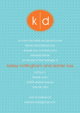 Oval Monogram Orange Blue Formal Invitations