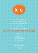 Oval Monogram Orange Blue Formal Invitations