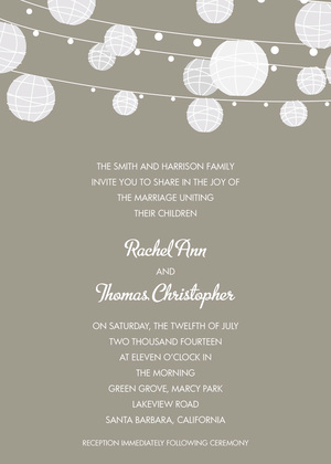 Gray and Taupe Lanterns RSVP Cards