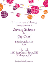 Pink Lanterns Charcoal Invitations