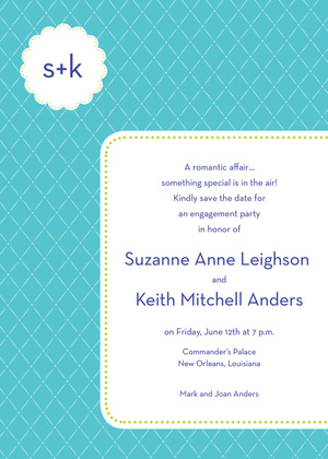 Initials Monogram Grey Invitations