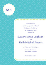 Initials Monogram Blue Invitations