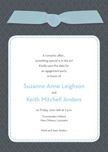 Blue Ribbon Charcoal Invitations