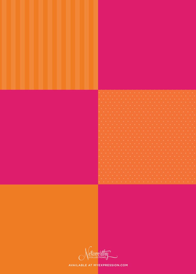 Squares Orange Pink Invitations