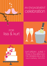 Squares Orange Pink Invitations