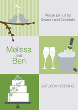 Squares Stylish Olive Invitations