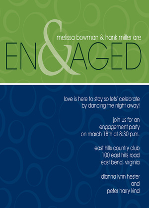 Ampersand Engaged Navy Flirt Invitations