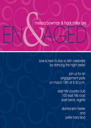 Ampersand Engaged Yellow Grey Invitations