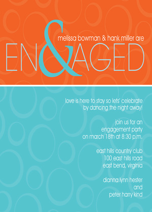 Ampersand Engaged Yellow Grey Invitations