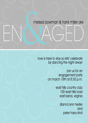 Ampersand Engaged Yellow Grey Invitations