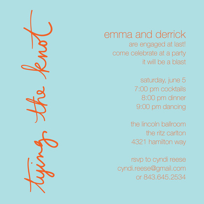 Orange and Sky Knot RSVP Cards