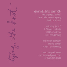 Tying The Knot Purple Square Invitations