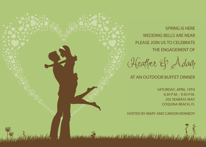 Silhouette Love Yellow Invitations