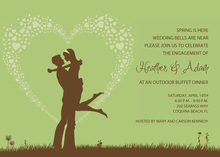 Silhouette Love Green Invitations