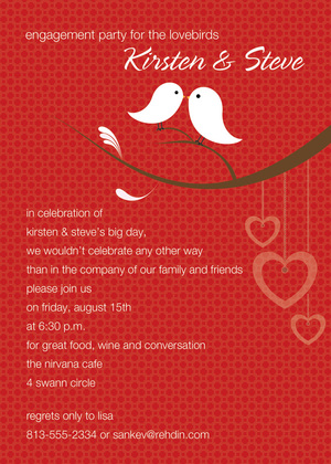 Lovely Birds Charcoal Invitations