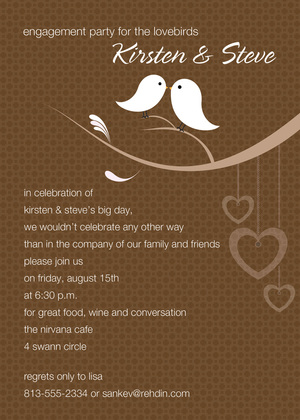 Lovely Birds Stylish Green Invitations