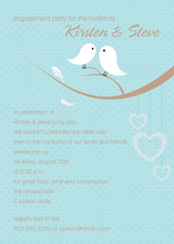 Romantic Lilac Love Birds Wedding Invitations