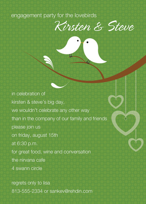 Lovely Birds Pink Invitations