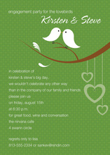 Lovely Birds Stylish Green Invitations
