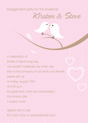 Birds Of A Feather Pink RSVP Cards