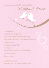 Lovely Birds Pink Invitations
