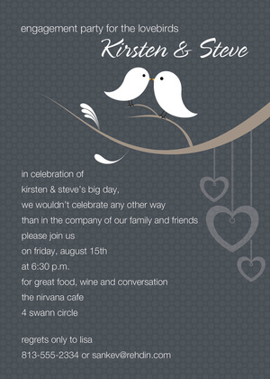 Lovely Birds Classic Blue Invitations