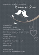 Lovely Birds Charcoal Invitations