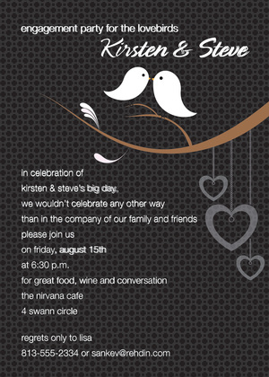 Lovely Birds Classic Blue Invitations