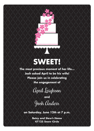 Pink Floral Cake RSVP Cards