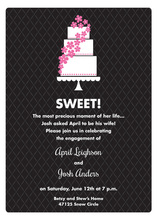 Pink Rose Layers Traditional Invitations