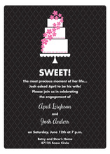 Sweet Cake Modern Black Invitations