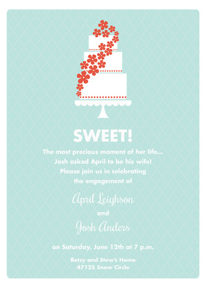 Sweet Cake Modern Black Invitations