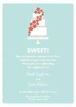 Pink Wedding Couple Layered Cake Invitation