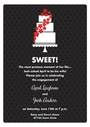 Sweet Cake Modern Black Invitations