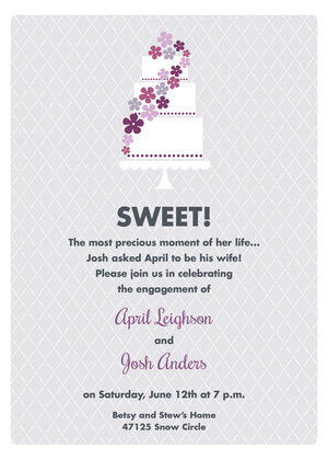 Sweet Cake Modern Black Invitations