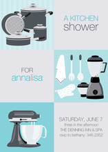 Grey Mint Squares Kitchen Shower Invitations