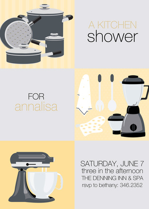 Chocolate Squares Kitchen Shower Invitations