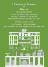 Kitchen Silhouette Green Invitations